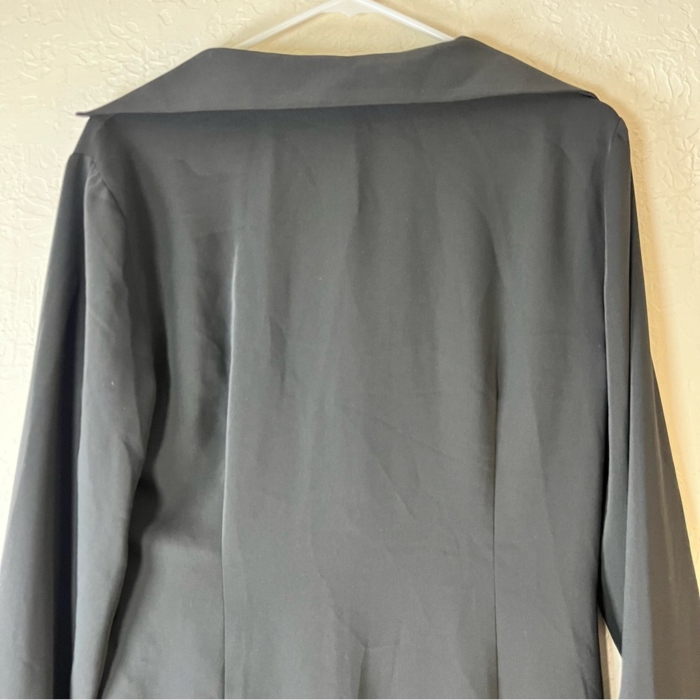 L’Academie Karolina Faux Wrap Shirt Dress – Black | Size L - Picture 10 of 13